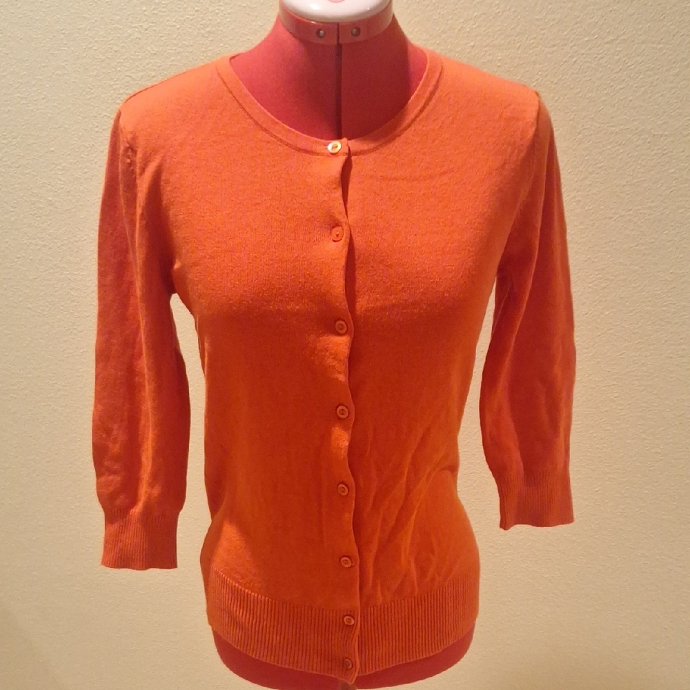 Abound Orange Button-Front Cardigan Size L